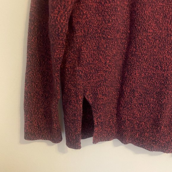 Gap Burgundy Cotton Marled U-Neck Sweater Size Medium Fall Winter - Picture 3 of 6